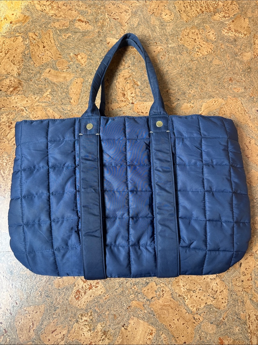 Clare V Quilted Navy Tote Weekender Tote